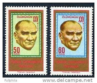 1963 TURKEY 25TH ANNIVERSARY OF DEATH OF KEMAL ATATURK MNH ** - Unused Stamps