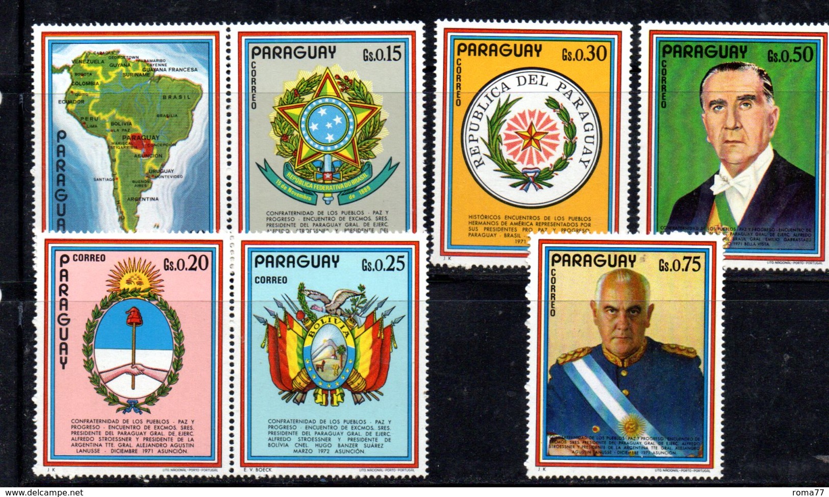 BIG - PARAGUAY ,  Serie Nuova Integra ***  MNH  (2380A) . CAPI STATO - Paraguay