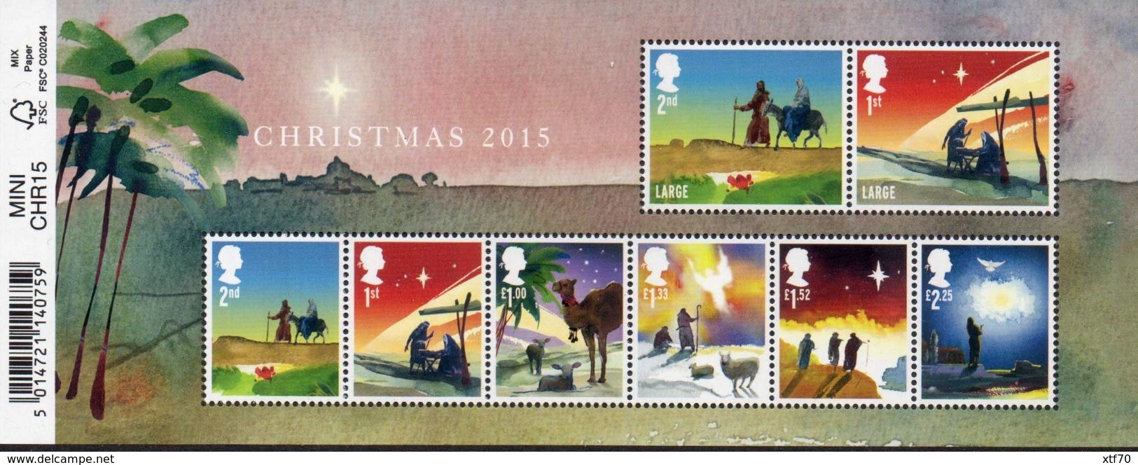 GREAT BRITAIN 2015 Christmas M/S - Blocks & Miniature Sheets
