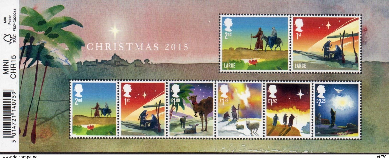 GREAT BRITAIN 2015 Christmas M/S - Blokken & Velletjes