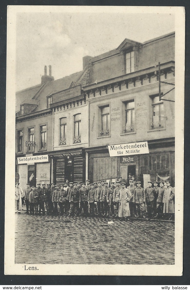 +++ CPA - LENS - Armée - Soldat - Militaire - " Marketenderei Für Militare " - Guerre - Cachet Feldpost 1915  // - Lens