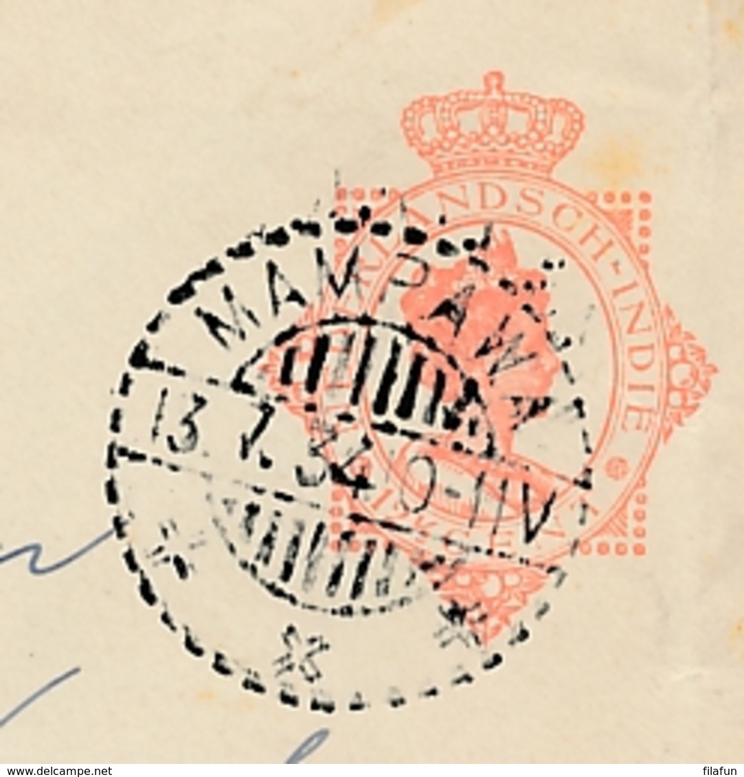 Nederlands Indië - 1934 - 12,5 Cent Envelop Wilhelmina Van LB MAMPAWA Naar Batavia - Nederlands-Indië