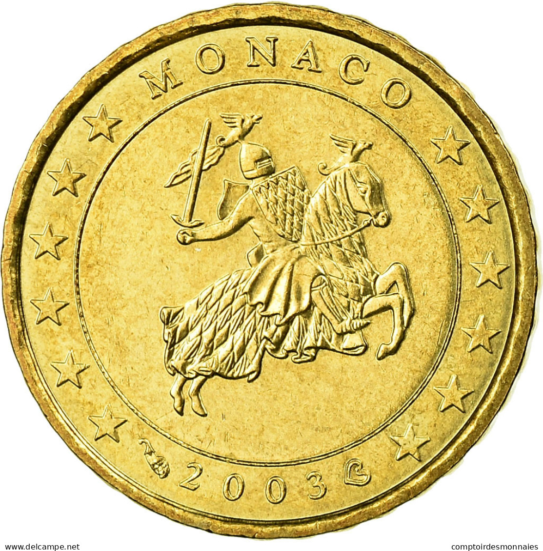 Monaco, 10 Euro Cent, 2003, SUP+, Laiton, KM:170 - Monaco