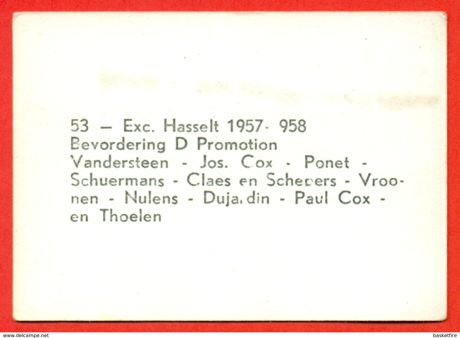 Exc. Hasselt - 1957-1958 - Bevordering D - Fotochromo 7 X 5 Cm - Other & Unclassified