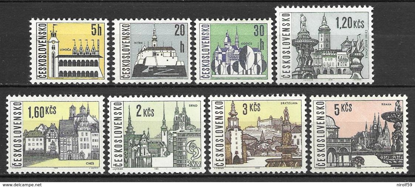 Czechoslovakia 1965 - Views Of Towns - Unused Stamps