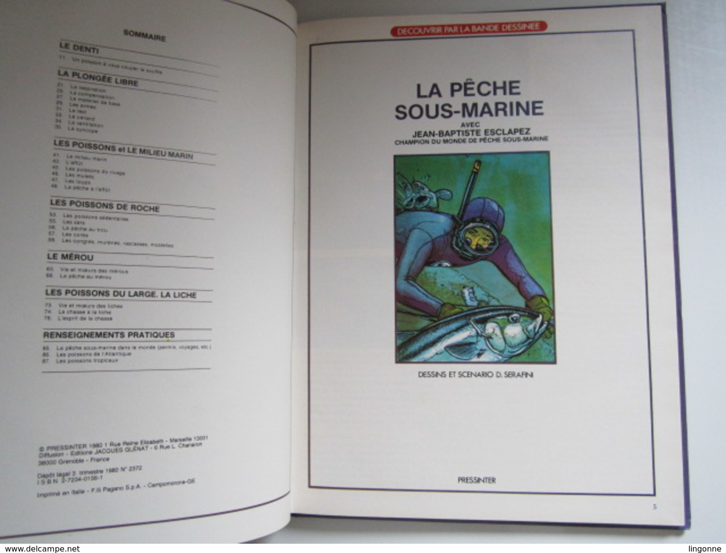 1980 Bande Dessinée BD La Pêche Sous-marine Avec JEAN-BAPTISTE ESCLAPEZ - Autres & Non Classés