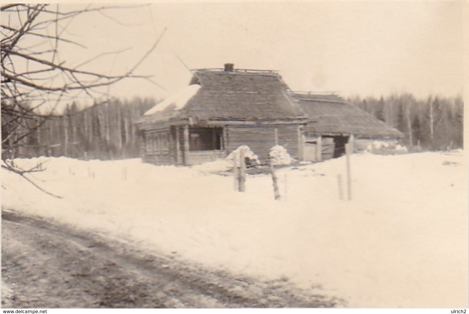 Foto Bauernhof Im Winter - Osteuropa Russland - Ca. 1940 - 9*6cm (42401) - Orte