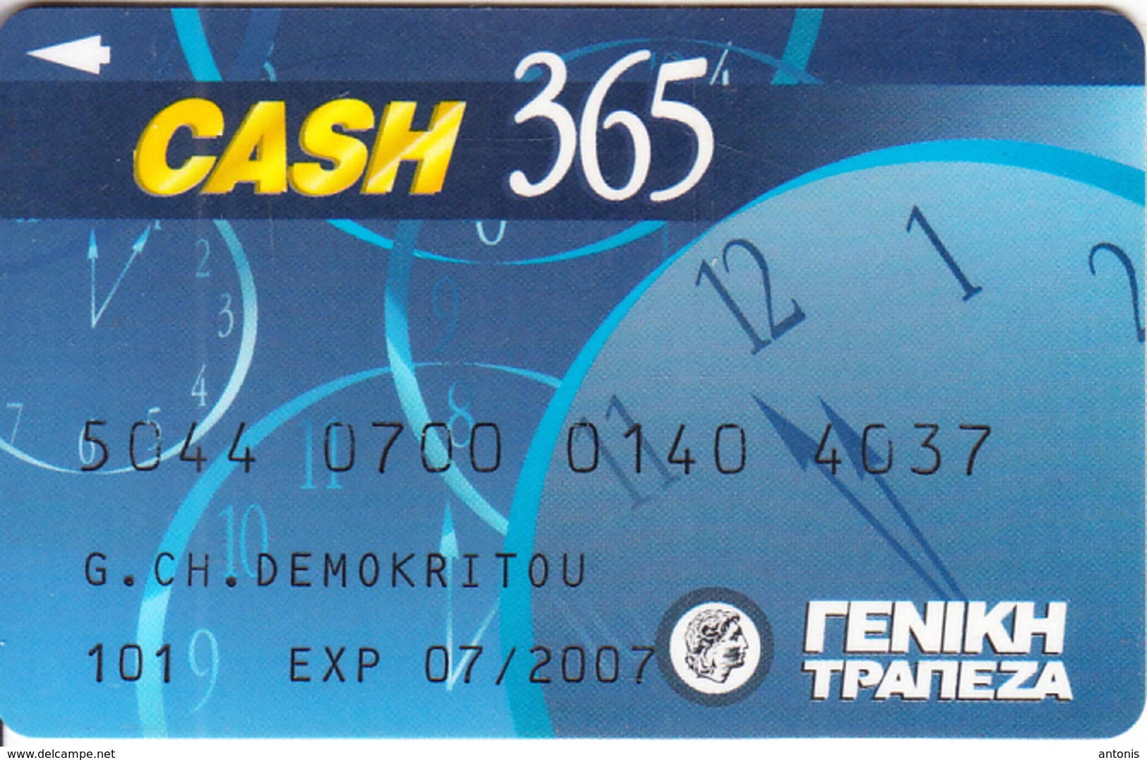 GREECE - Cash 365, General Bank(thin Digits), Debit Card, Used - Credit Cards (Exp. Date Min. 10 Years)