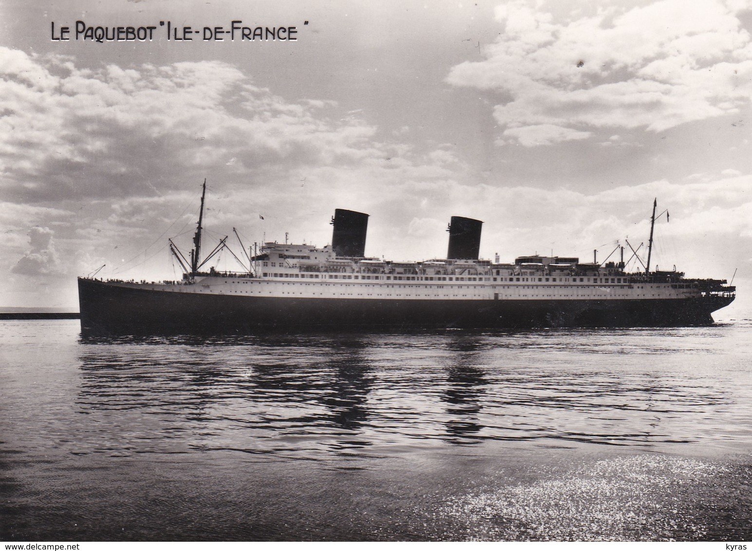 Cpsm 10X15 PAQUEBOT Cie Gale Transatlantique.  L' " ILE DE FRANCE  " Ligne Le Havre-New York - Paquebots