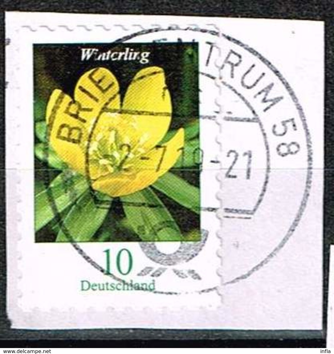 Bund 2018, Michel# 3430 O Blumen Winterling Selbstklebend, Self-adhesive - Used Stamps