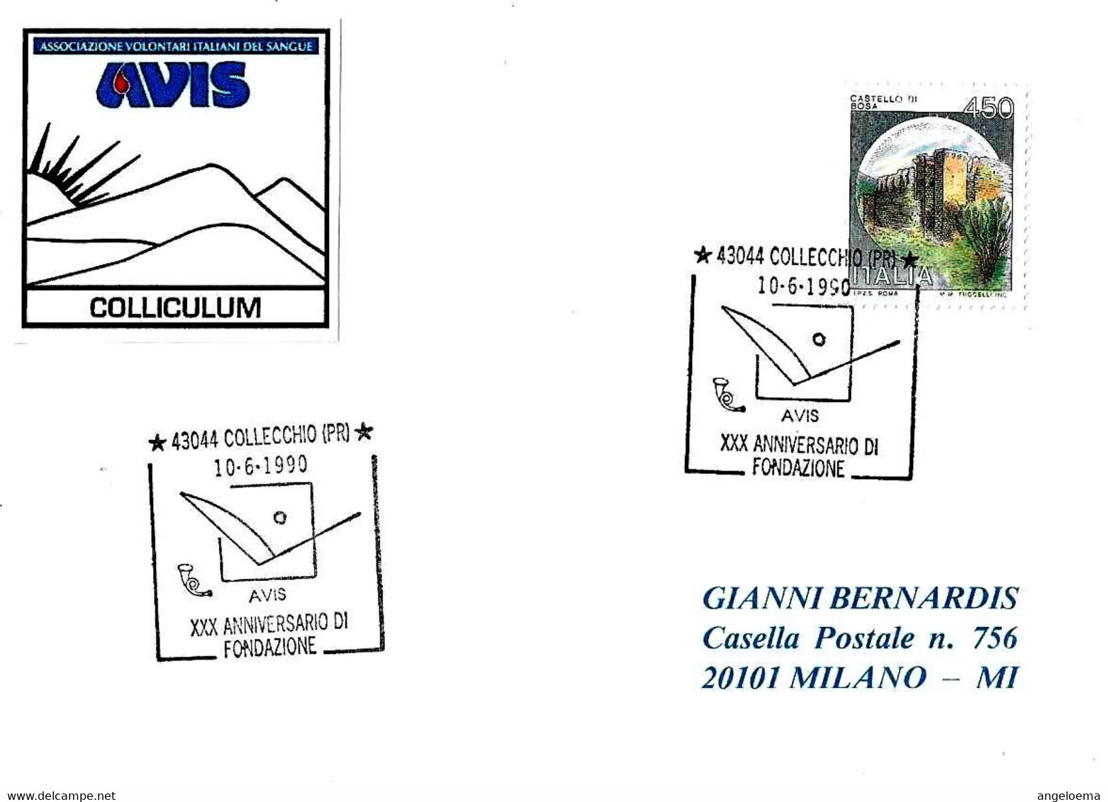 ITALIA ITALY - 1990 COLLECCHIO (PR) 30° Fondazione Donatori Sangue AVIS - 1765 - Altri & Non Classificati