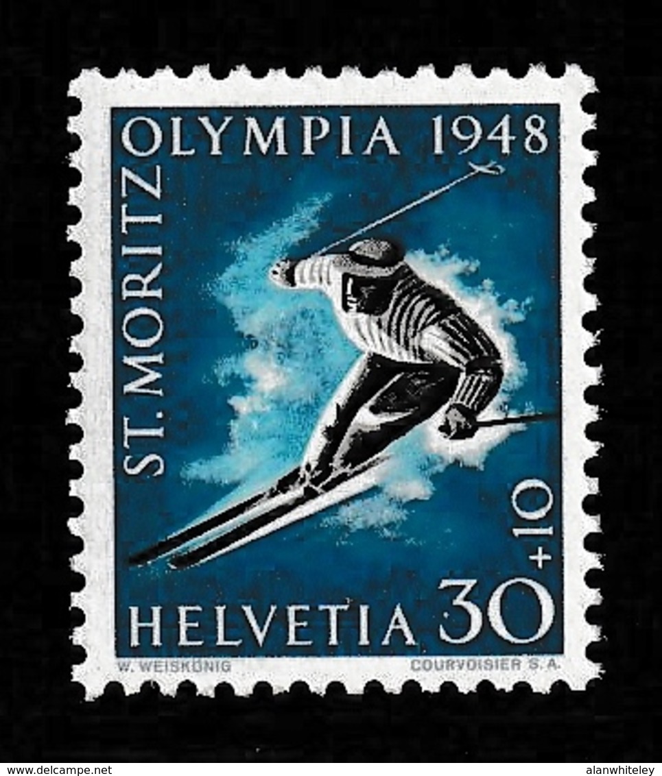 SWITZERLAND 1948 Winter Olympic Games, St Moritz: Single Stamp UM/MNH - Winter 1948: St. Moritz