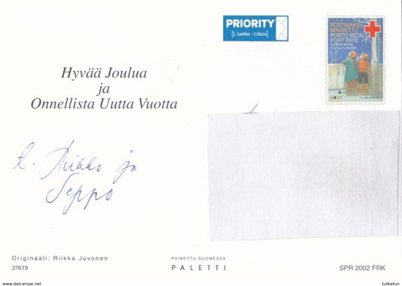 Postal Stationery - Little Angel Flying With Stars - Red Cross 2002 - Suomi Finland - Postage Paid - Postal Stationery