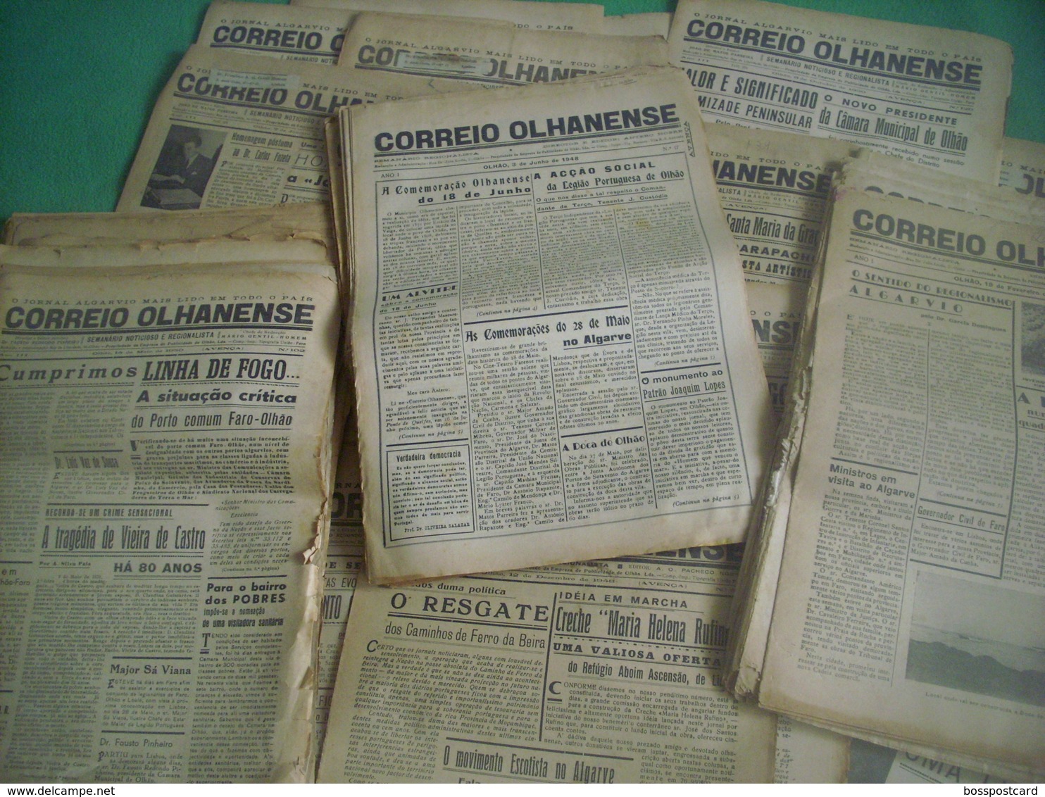 Olhão - 106 Jornais "Correio Olhanense" Dos Anos 1948, 1949, 1950, 1951 - Imprensa. Faro. - Informations Générales