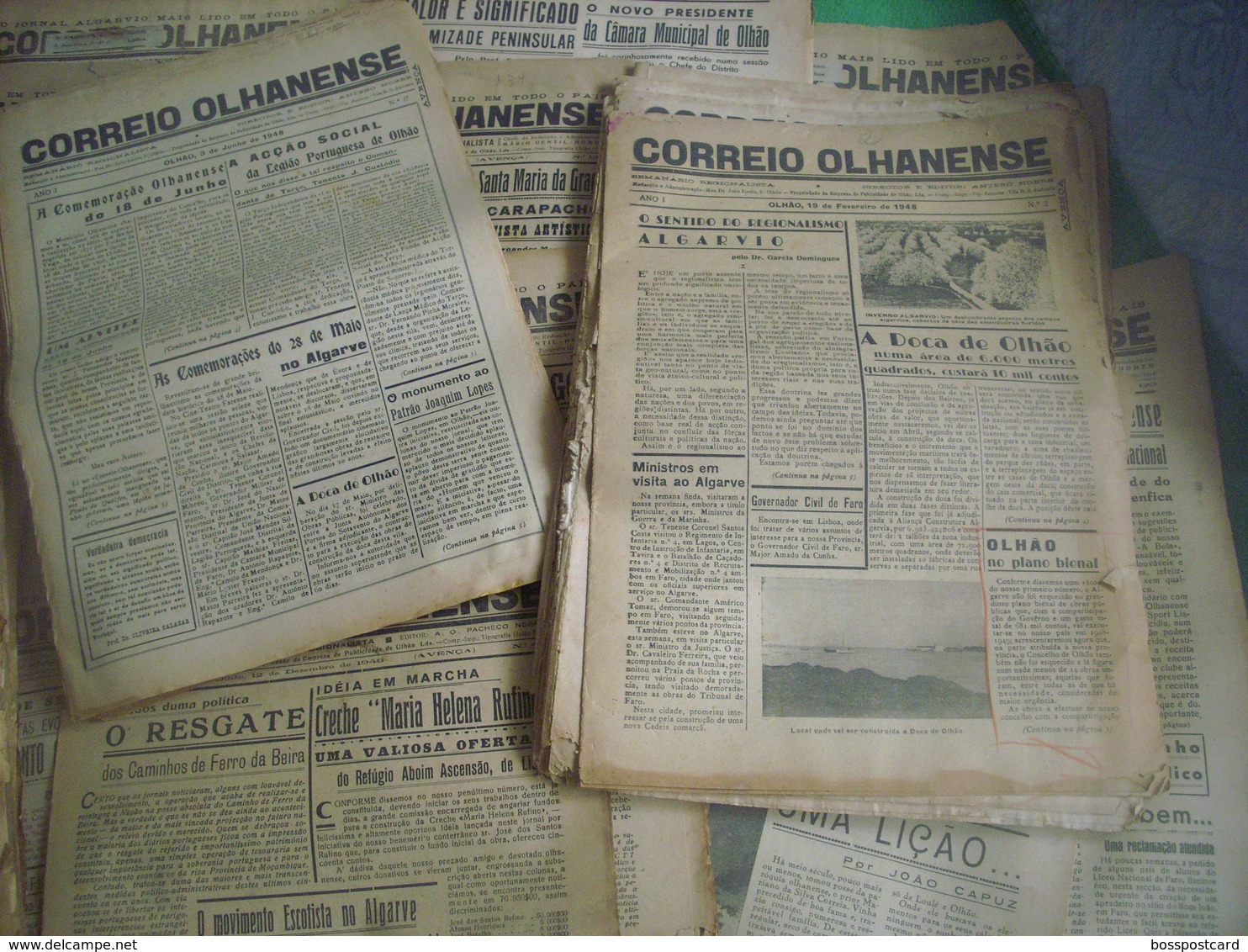 Olhão - 106 Jornais "Correio Olhanense" Dos Anos 1948, 1949, 1950, 1951 - Imprensa. Faro. - Informaciones Generales