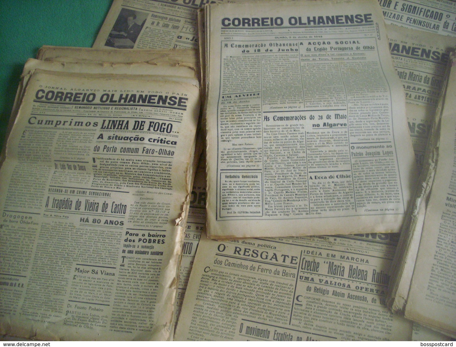 Olhão - 106 Jornais "Correio Olhanense" Dos Anos 1948, 1949, 1950, 1951 - Imprensa. Faro. - Allgemeine Literatur