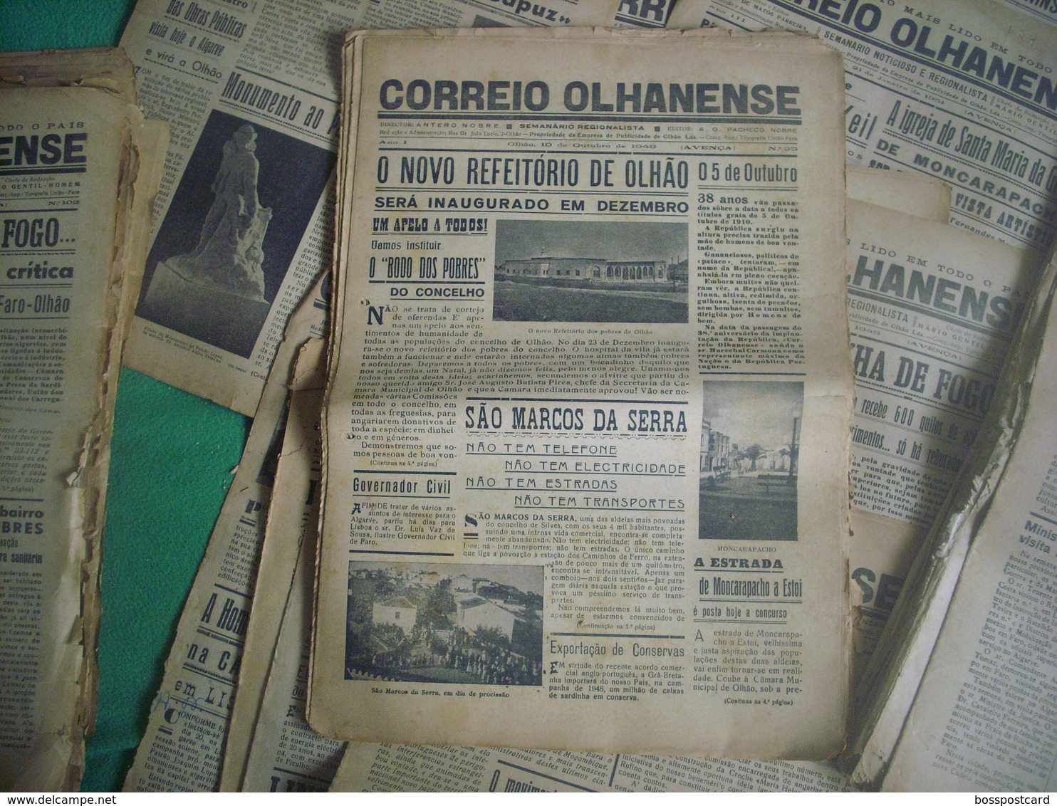 Olhão - 106 Jornais "Correio Olhanense" Dos Anos 1948, 1949, 1950, 1951 - Imprensa. Faro. - Allgemeine Literatur