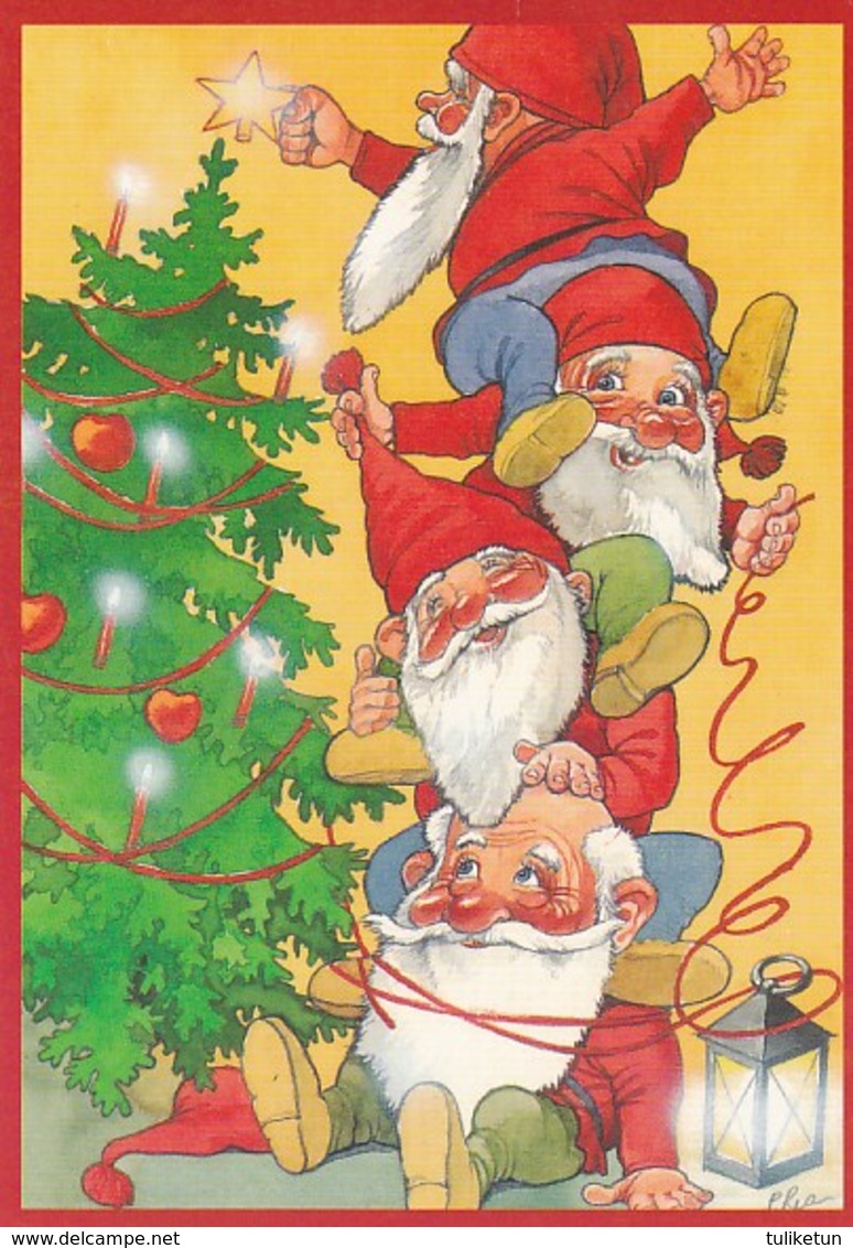 Postal Stationery - Elves Decorating The Christmas Tree - Red Cross 1993 - Suomi Finland - Postage Paid - Postal Stationery