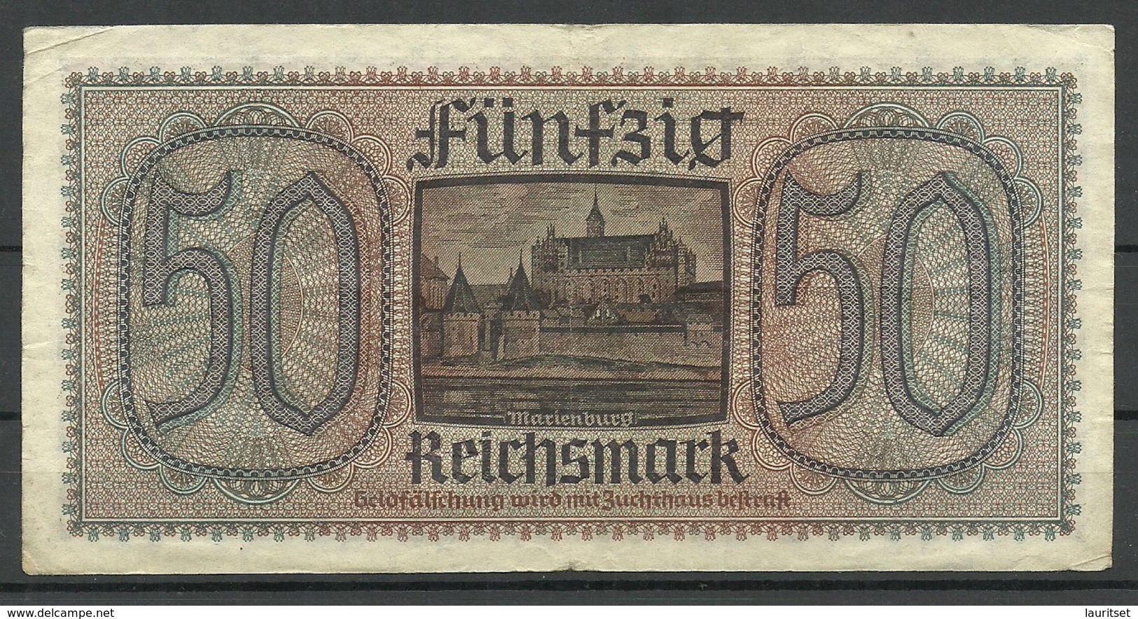 Germany WWII Occupation 1940-1945 Bank Note 50 Reichsmark, Used - 2° Guerra Mondiale