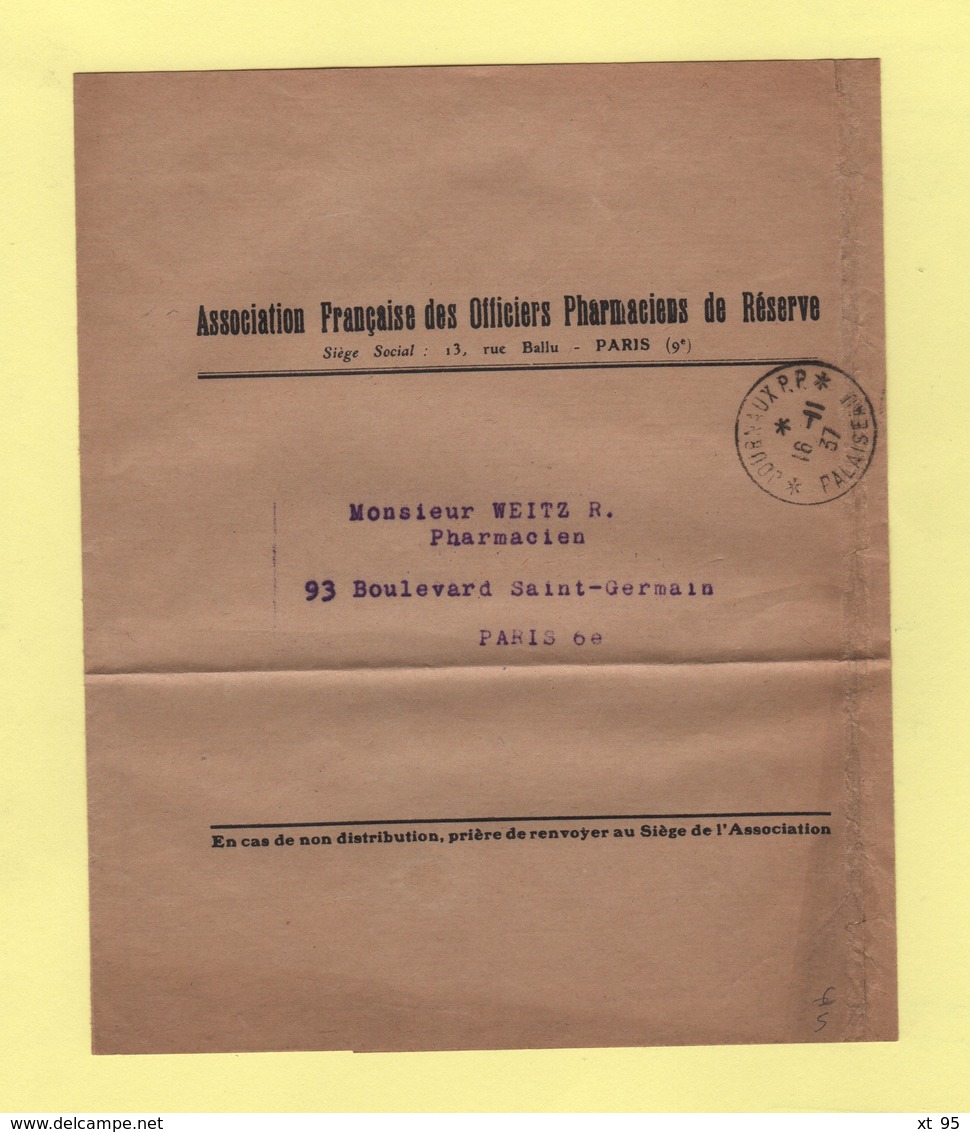 Palaiseau - Essonnes - Journaux PP - 16-11-1937 - Association Francaise Des Officiers Pharmaciens De Reserve - 1921-1960: Période Moderne