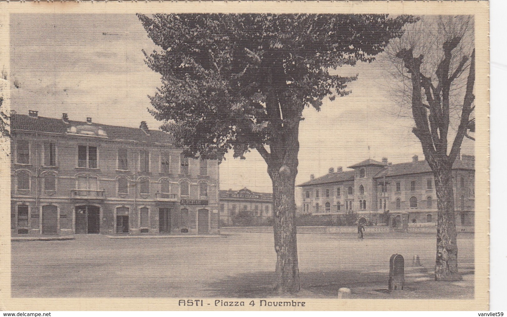 ASTI-PIAZZA 4 NOVEMBRE-CARTOLINA VIAGGIATA IL 29-12-1931 - Asti