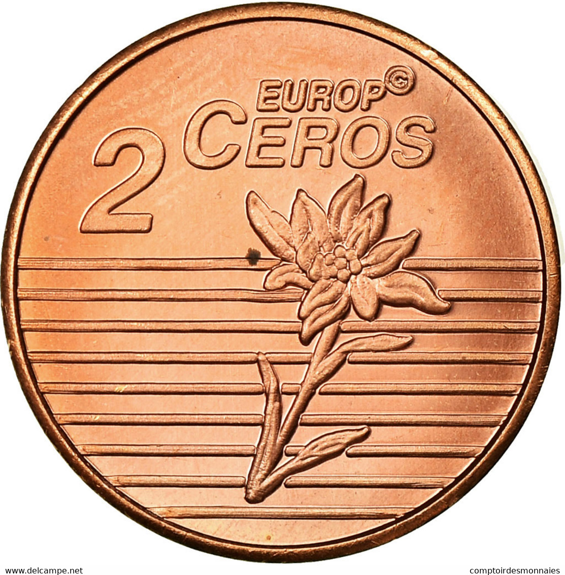 Suisse, Fantasy Euro Patterns, 2 Euro Cent, 2003, SUP, Laiton - Privatentwürfe