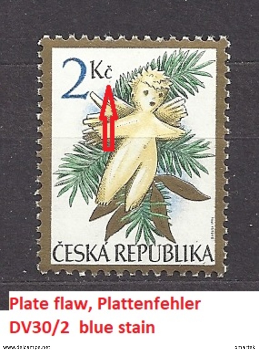 Czech Republic 1994 MNH ** Mi 59 Sc 2935 Christmas. Weihnachten. Tschechische Republik. Plate Flaw, Plattenfehler. - Unused Stamps