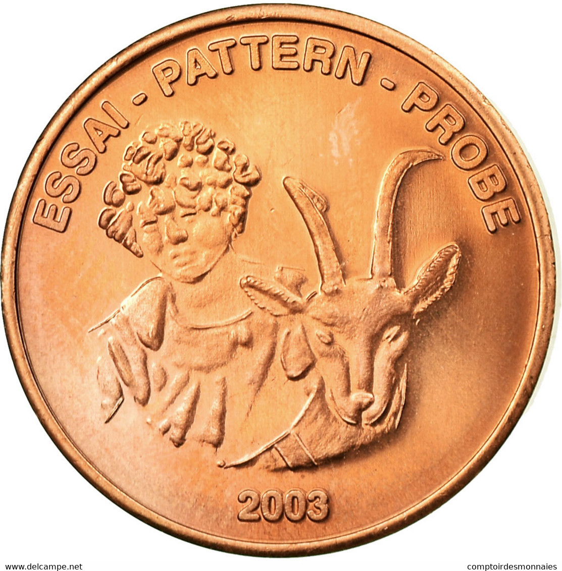 Suisse, Fantasy Euro Patterns, 5 Euro Cent, 2003, SUP, Laiton - Essais Privés / Non-officiels
