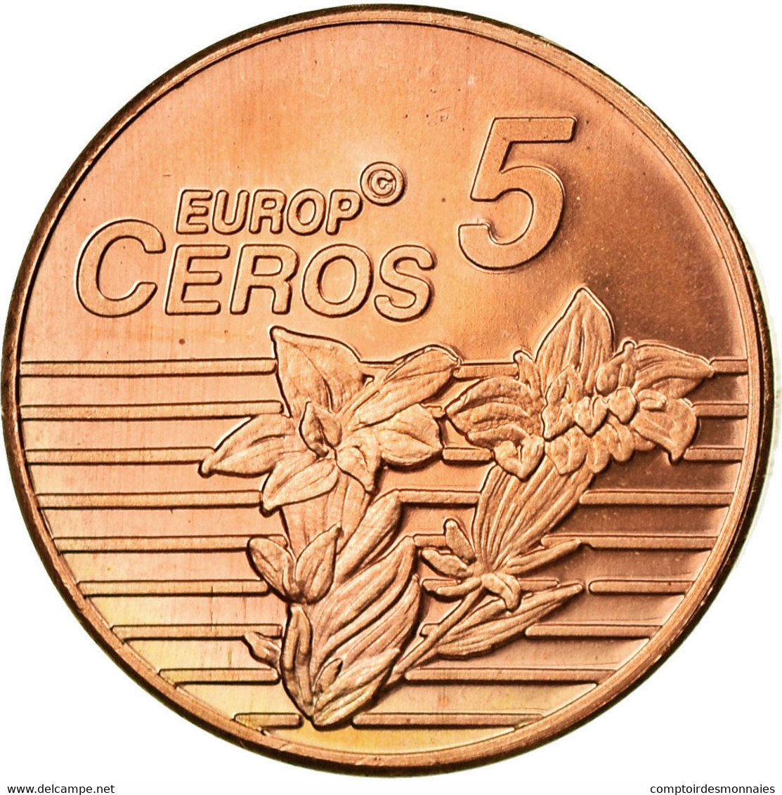Suisse, Fantasy Euro Patterns, 5 Euro Cent, 2003, SUP, Laiton - Essais Privés / Non-officiels