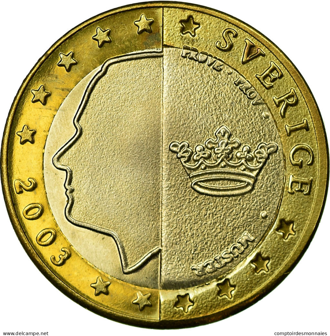 Suède, Fantasy Euro Patterns, Euro, 2003, SUP, Bi-Metallic, KM:Pn7 - Privatentwürfe