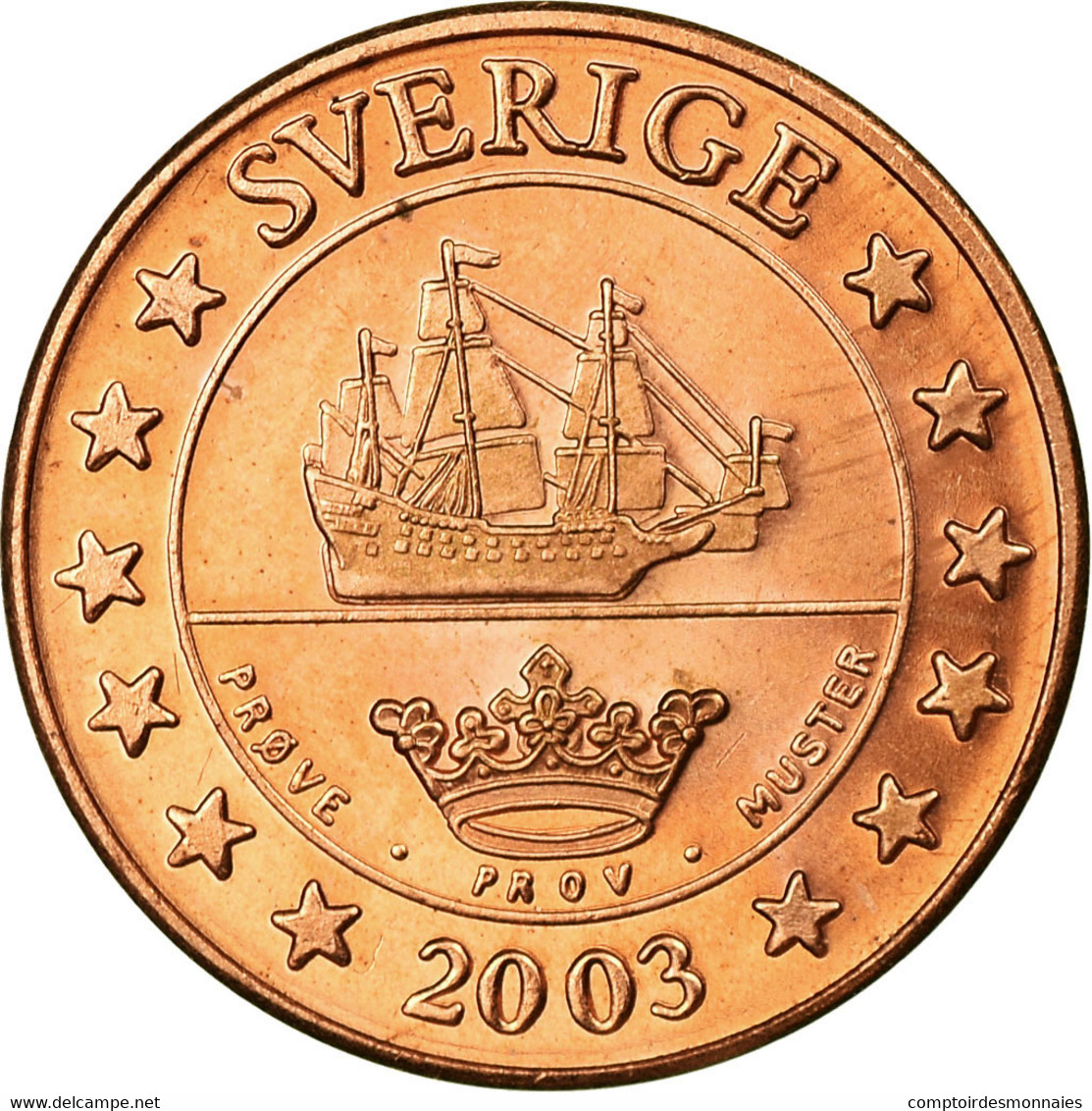 Suède, Fantasy Euro Patterns, 5 Euro Cent, 2003, SUP, Cuivre, KM:Pn3 - Pruebas Privadas