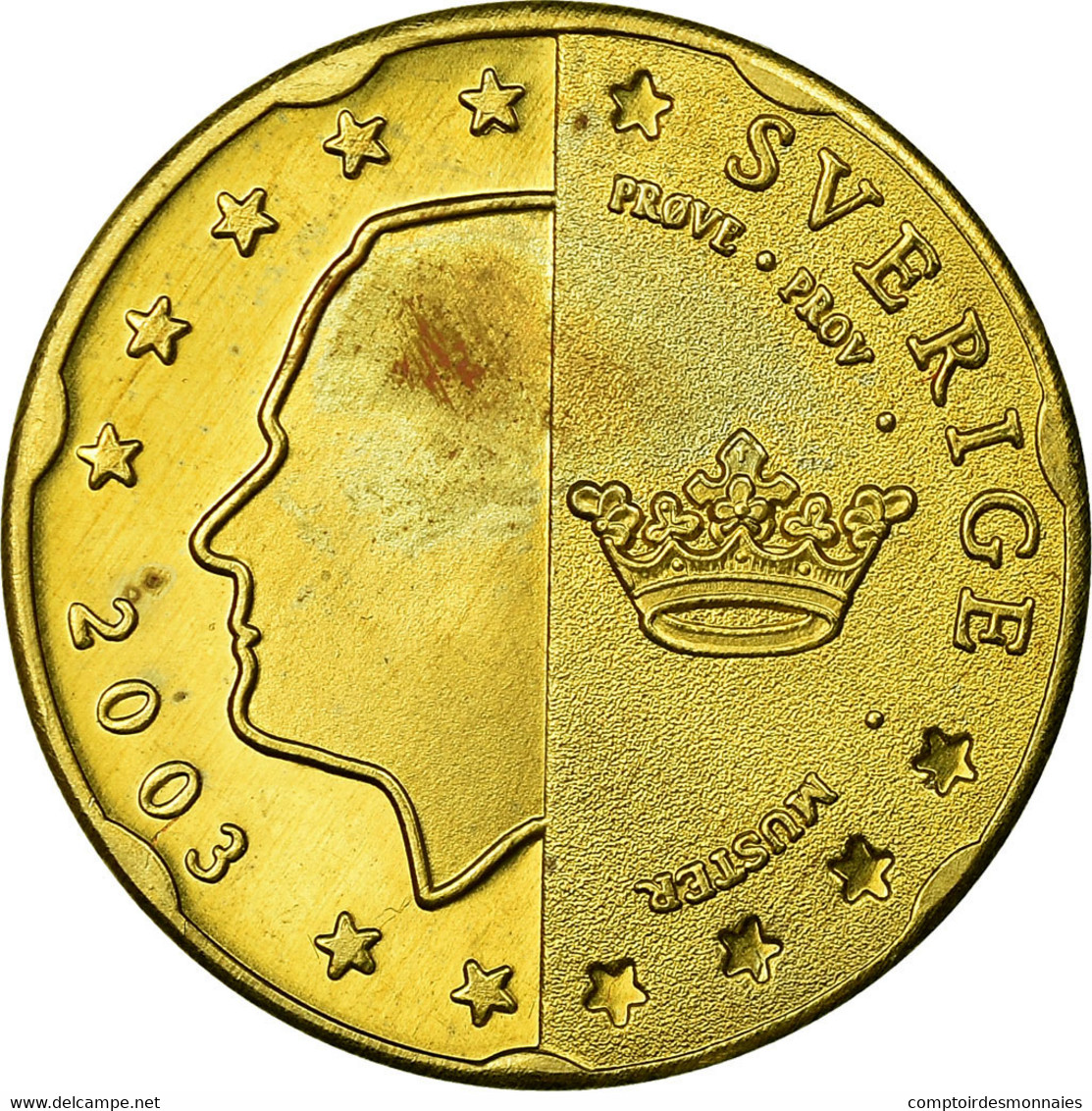Suède, Fantasy Euro Patterns, 20 Euro Cent, 2003, SUP, Laiton, KM:Pn5 - Privatentwürfe