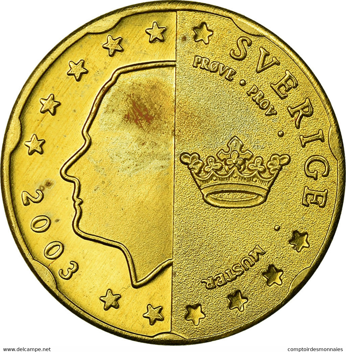 Suède, Fantasy Euro Patterns, 20 Euro Cent, 2003, SUP, Laiton, KM:Pn5 - Essais Privés / Non-officiels