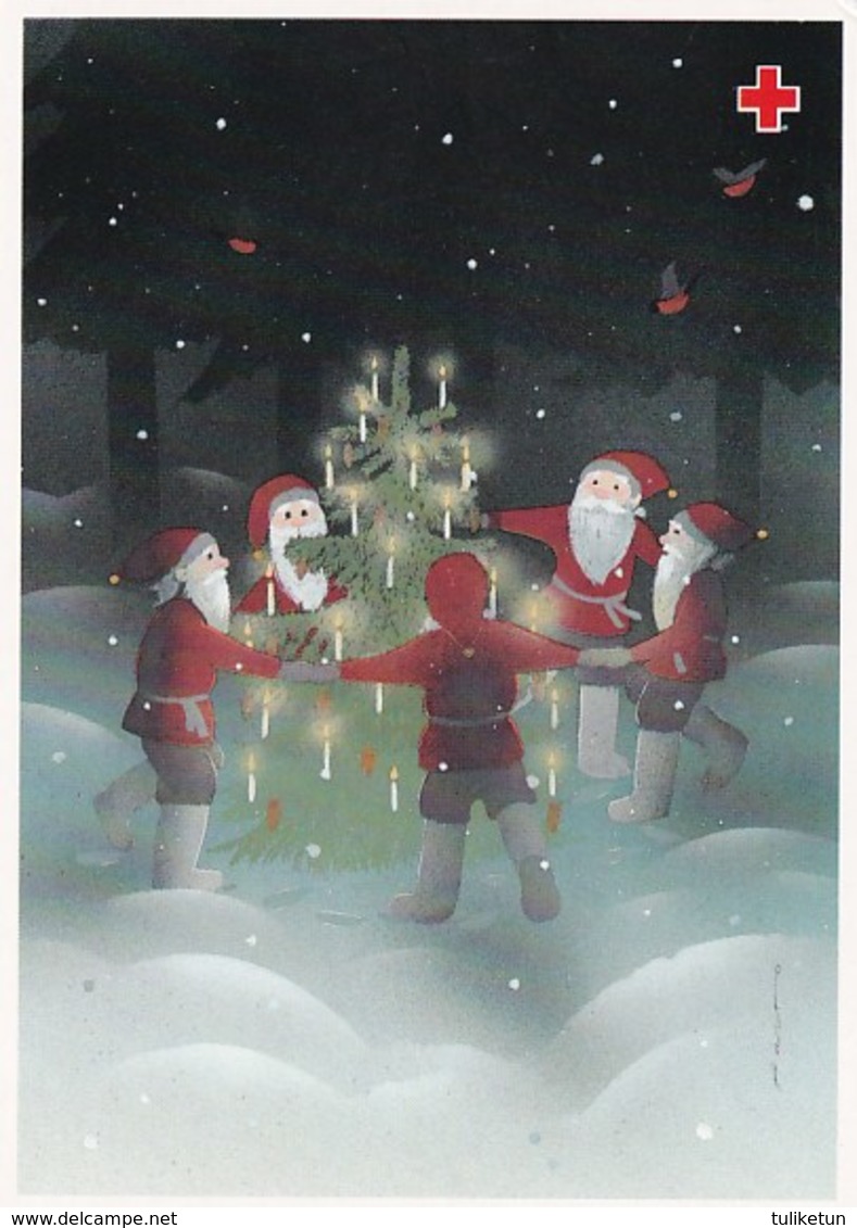 Postal Stationery - Elves Dancing Around The Christmas Tree - Red Cross 1992 - Suomi Finland - Postage Paid - Postal Stationery