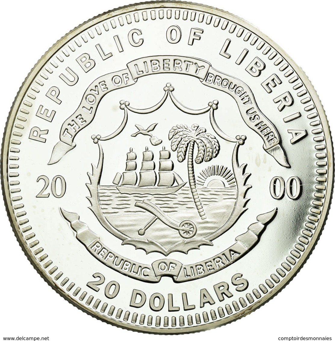 Monnaie, Liberia, Basket-Ball, 20 Dollars, 2000, Proof, SUP+, Argent, KM:488 - Liberia