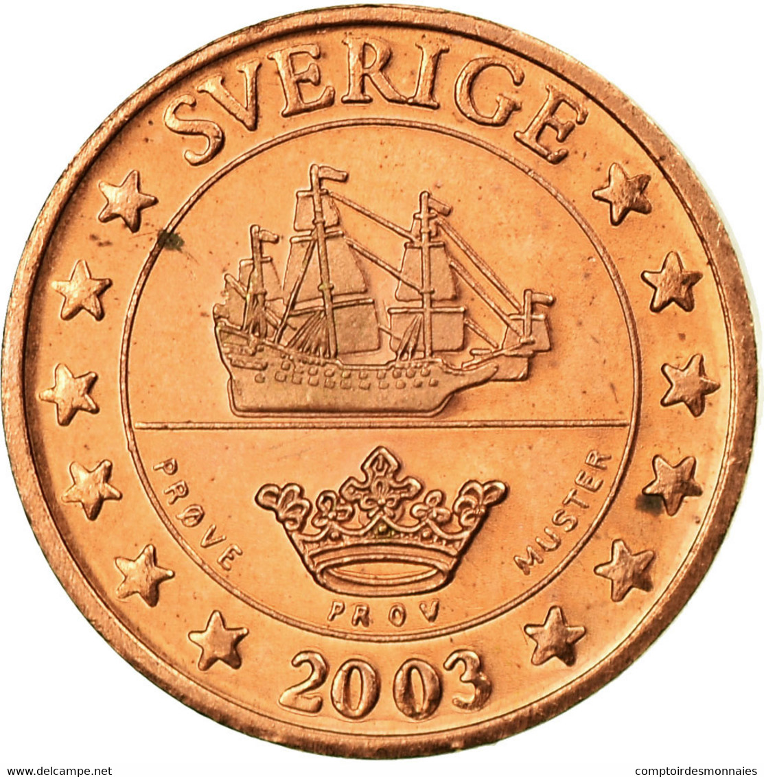 Suède, Fantasy Euro Patterns, Euro Cent, 2003, SUP, Cuivre, KM:Pn1 - Essais Privés / Non-officiels