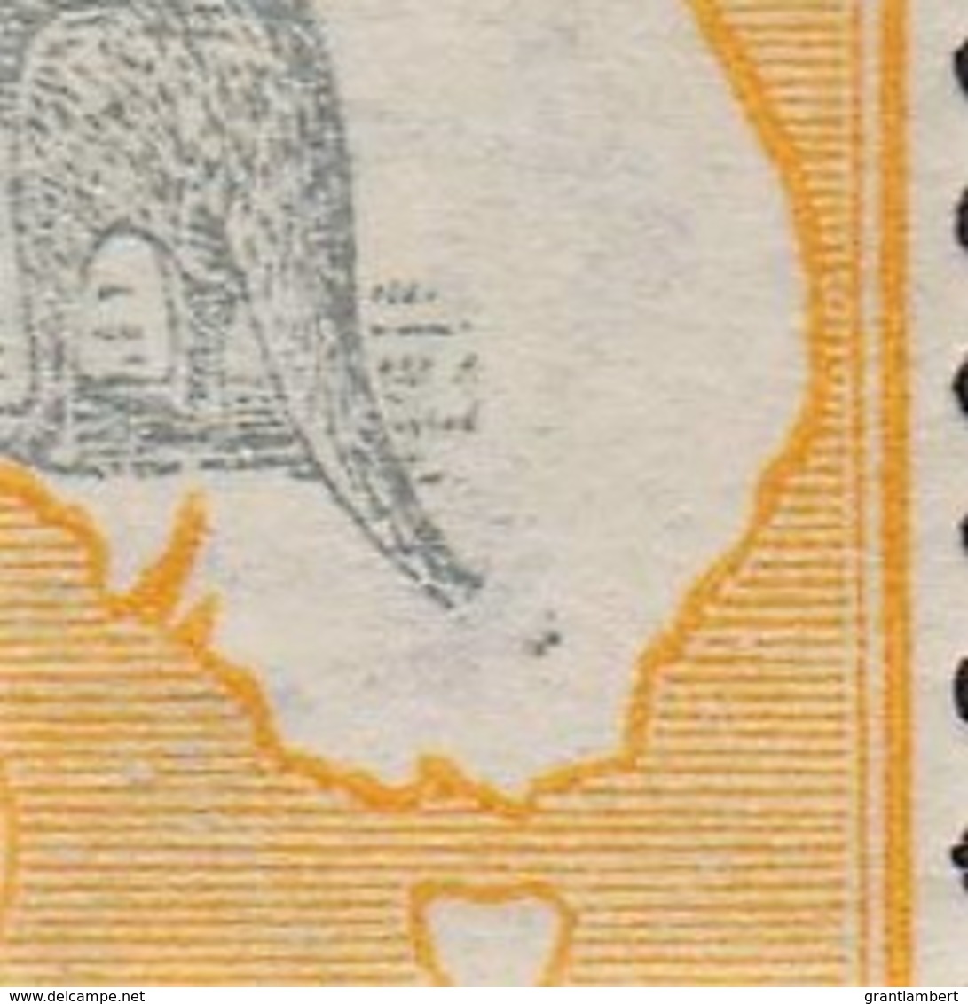 Australia 1913 Kangaroo 5/- Grey & Yellow 1st Wmk MH - Broken Tail Variety - Ongebruikt