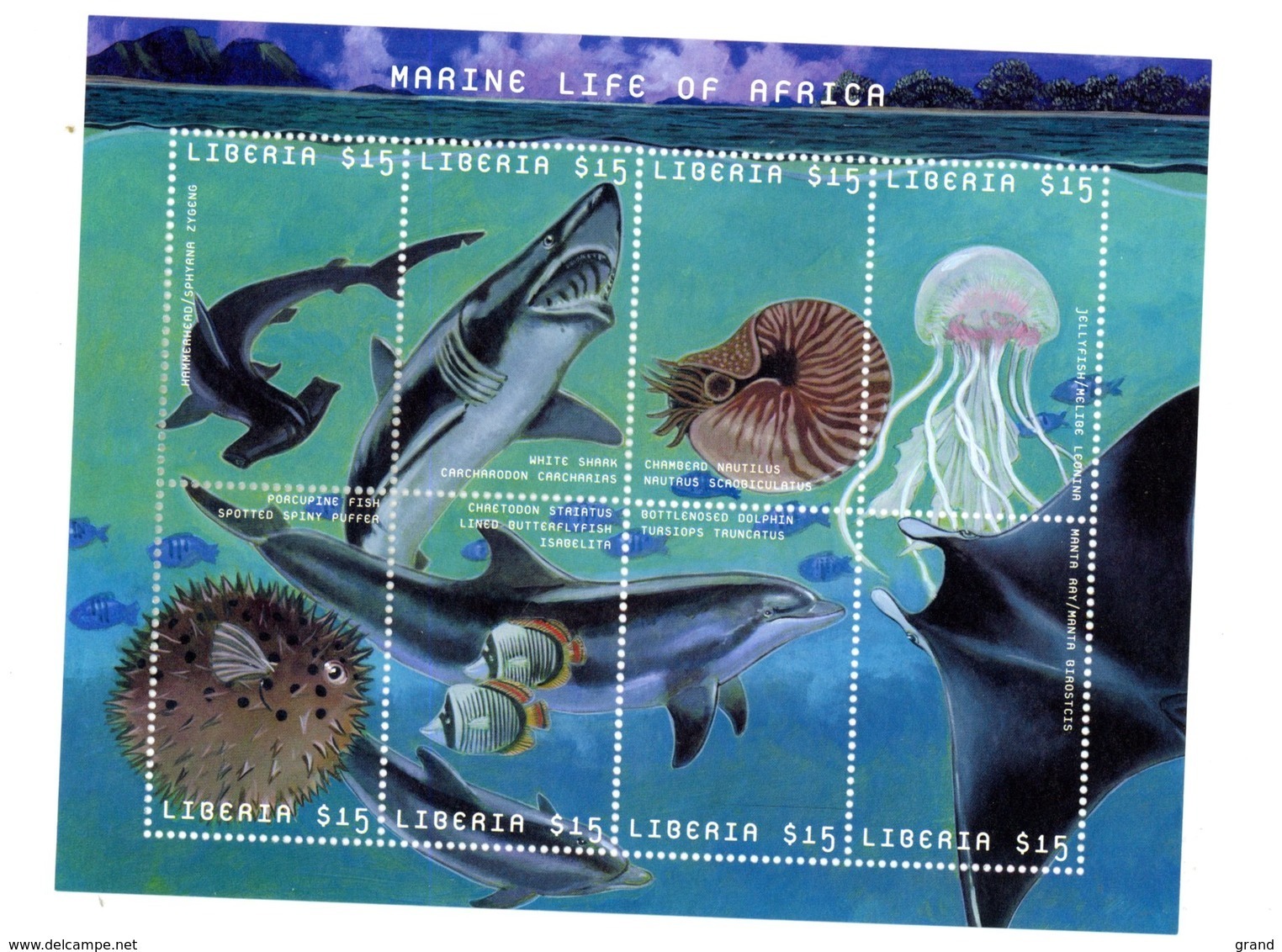 Liberia 2001-Requin,dauphin,poissons....YT 3337/40 Feuillet***MNH - Meereswelt