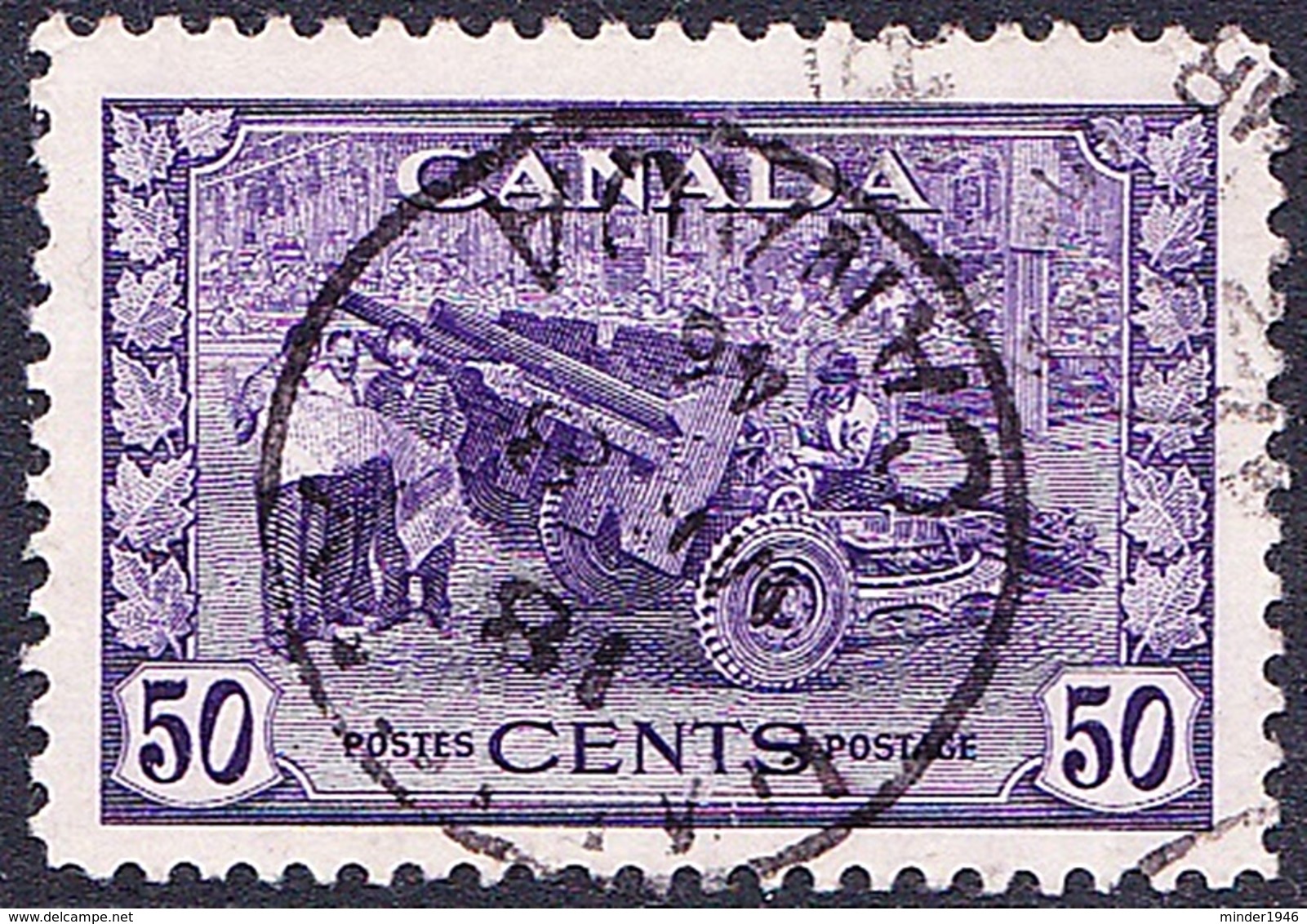 CANADA 1942 KGVI 50c Violet SG387 Used - Used Stamps