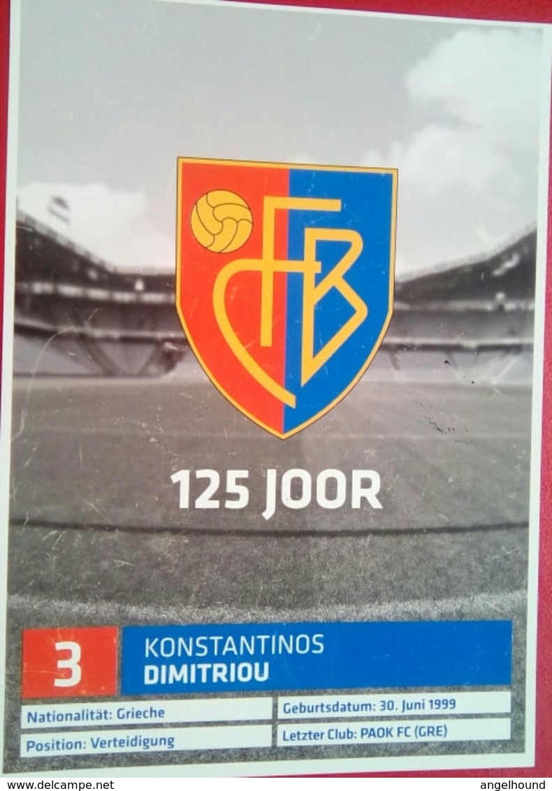 FC Basel Konstantinos Dimitriou - Handtekening