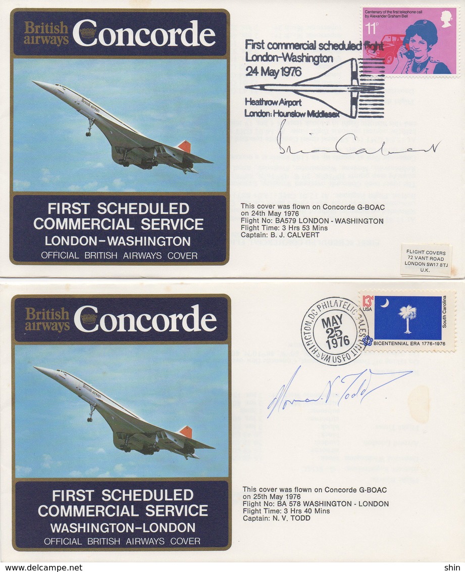 CONCORDE Plis 1er Vol Signés - Concorde