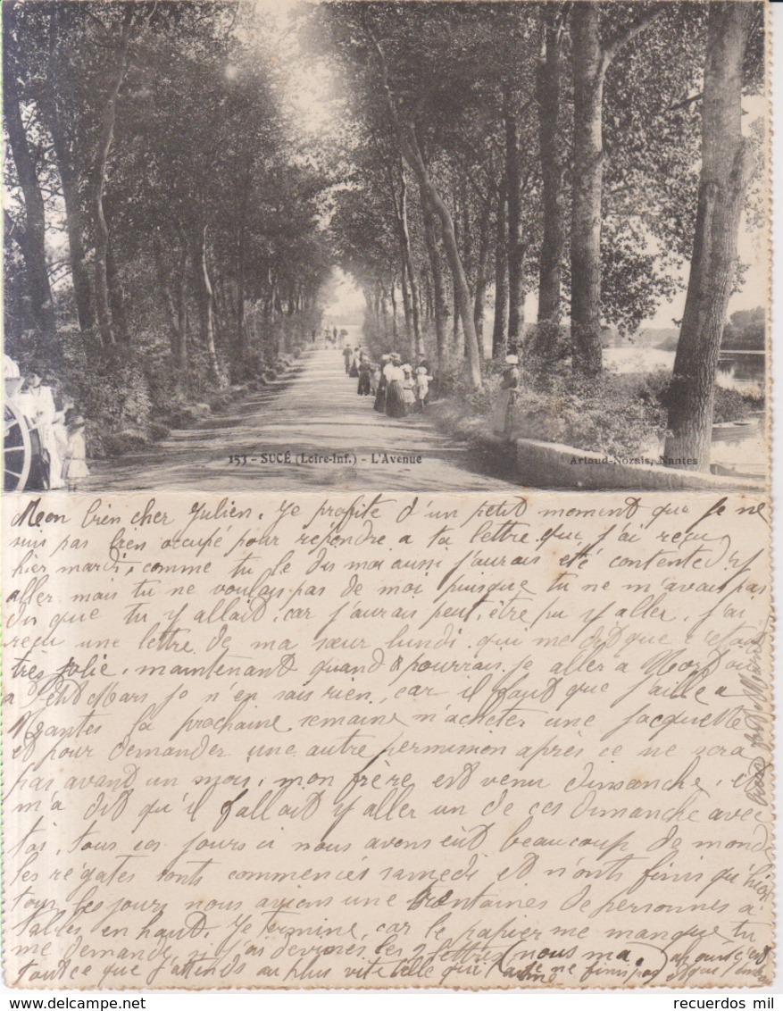 Suce Panorama De L'Erdre Et L¡Avenue 1906  Double Carte Postale Distribuée. Très Rare - La Chapelle Basse-Mer