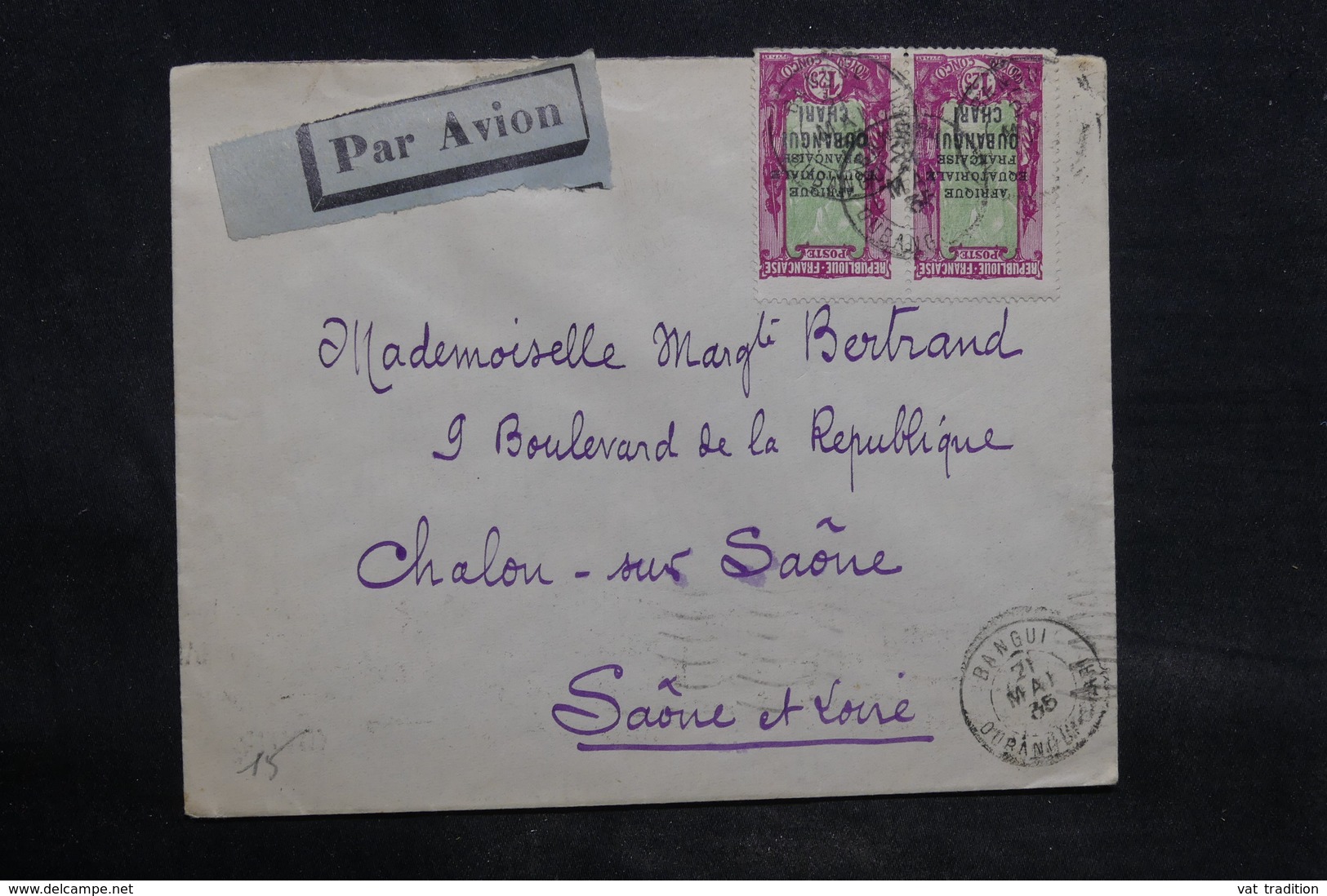 OUBANGUI - Enveloppe De Bangui Pour La France En 1935, Affranchissement Plaisant - L 34465 - Cartas & Documentos
