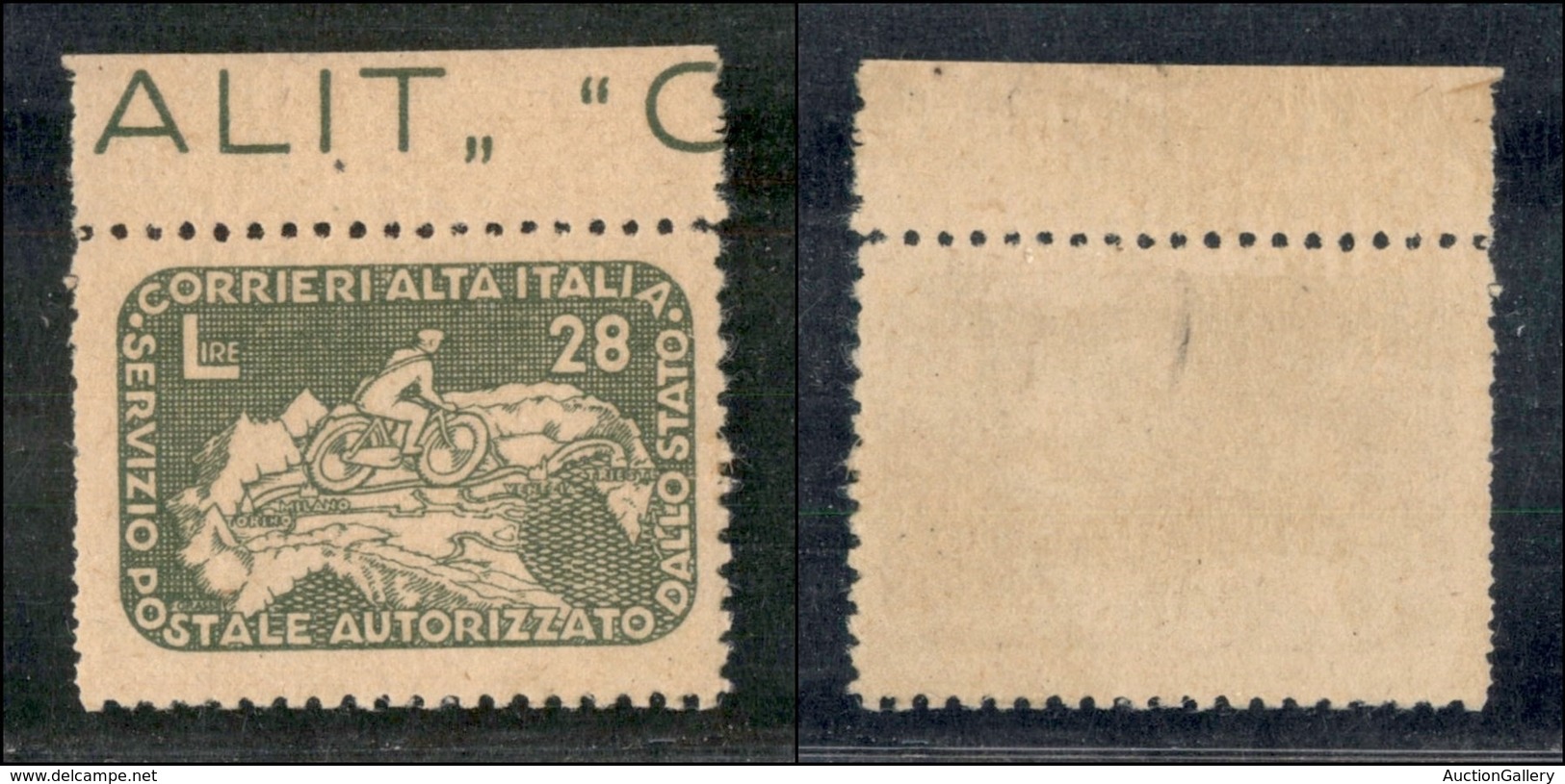 LUOGOTENENZA - 1945 - 28 Lire Ciclista (9) - Dentellatura Sinistra Irregolare Da Doppia Dentellatura - Gomma Integra - Otros & Sin Clasificación