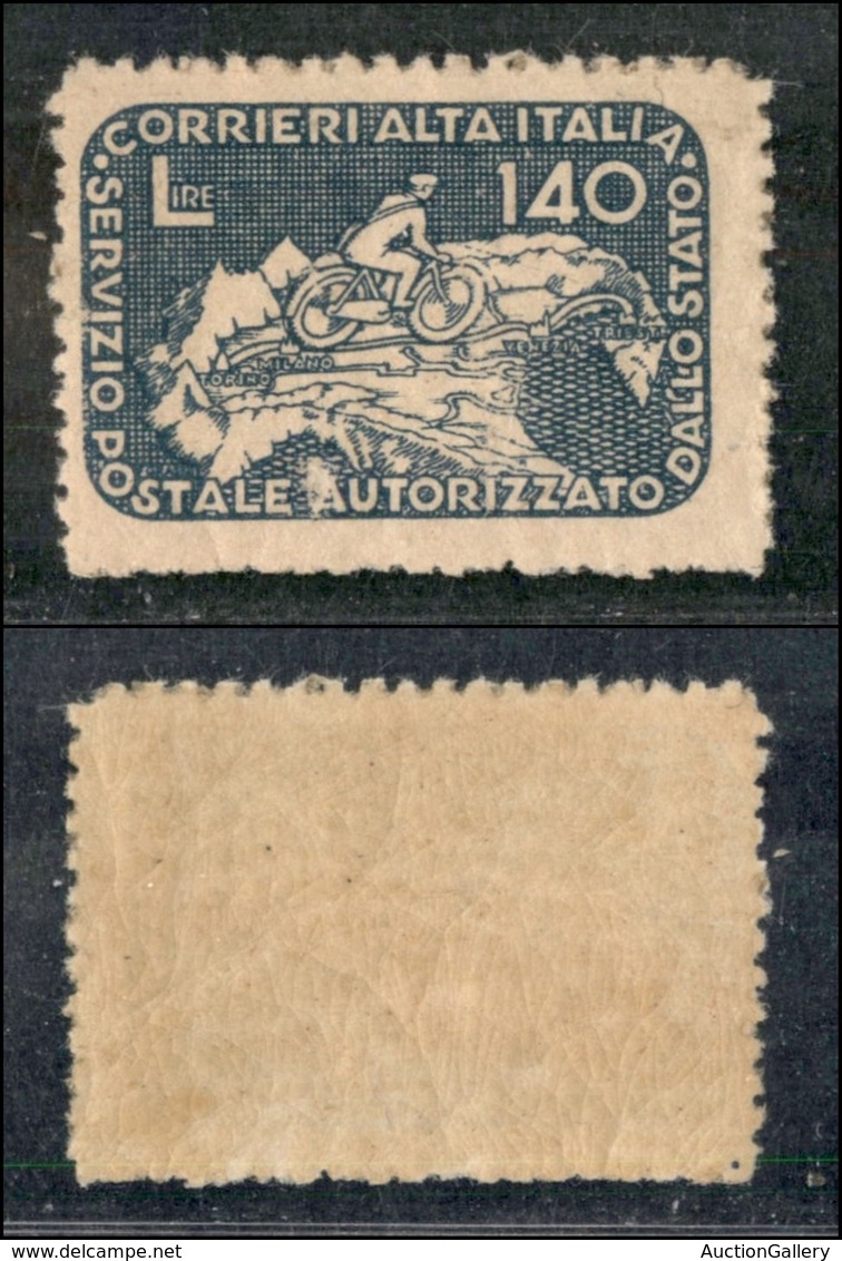 LUOGOTENENZA - 1945 - 140 Lire Ciclista (12) - Gomma Integra Screpolata (60) - Altri & Non Classificati