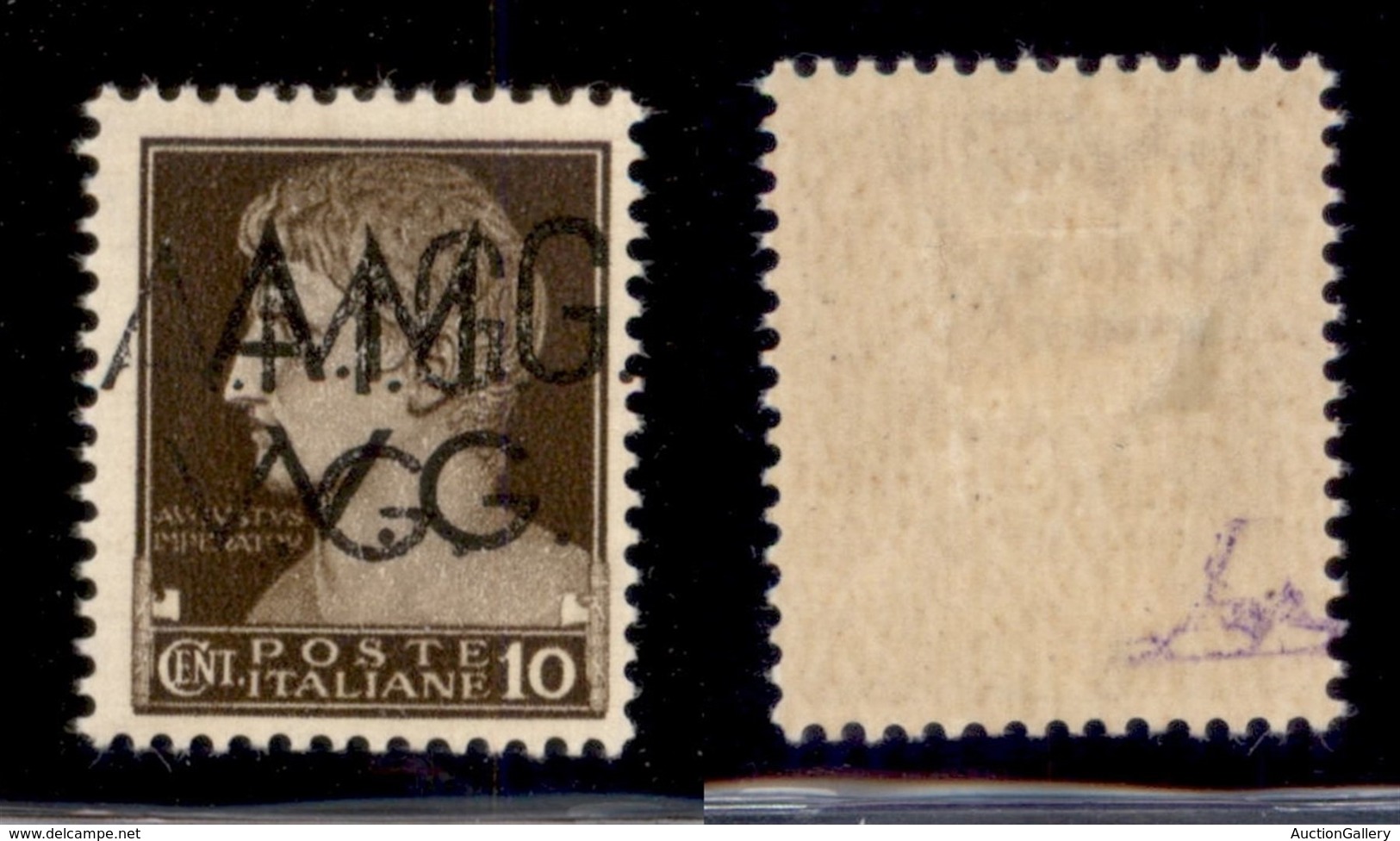 TRIESTE AMG VG - 1945 - 10 Cent (1 Varietà Fac) Con Doppia Soprastampa (una Evanescente Spostata A Sinistra) - Gomma Ori - Autres & Non Classés