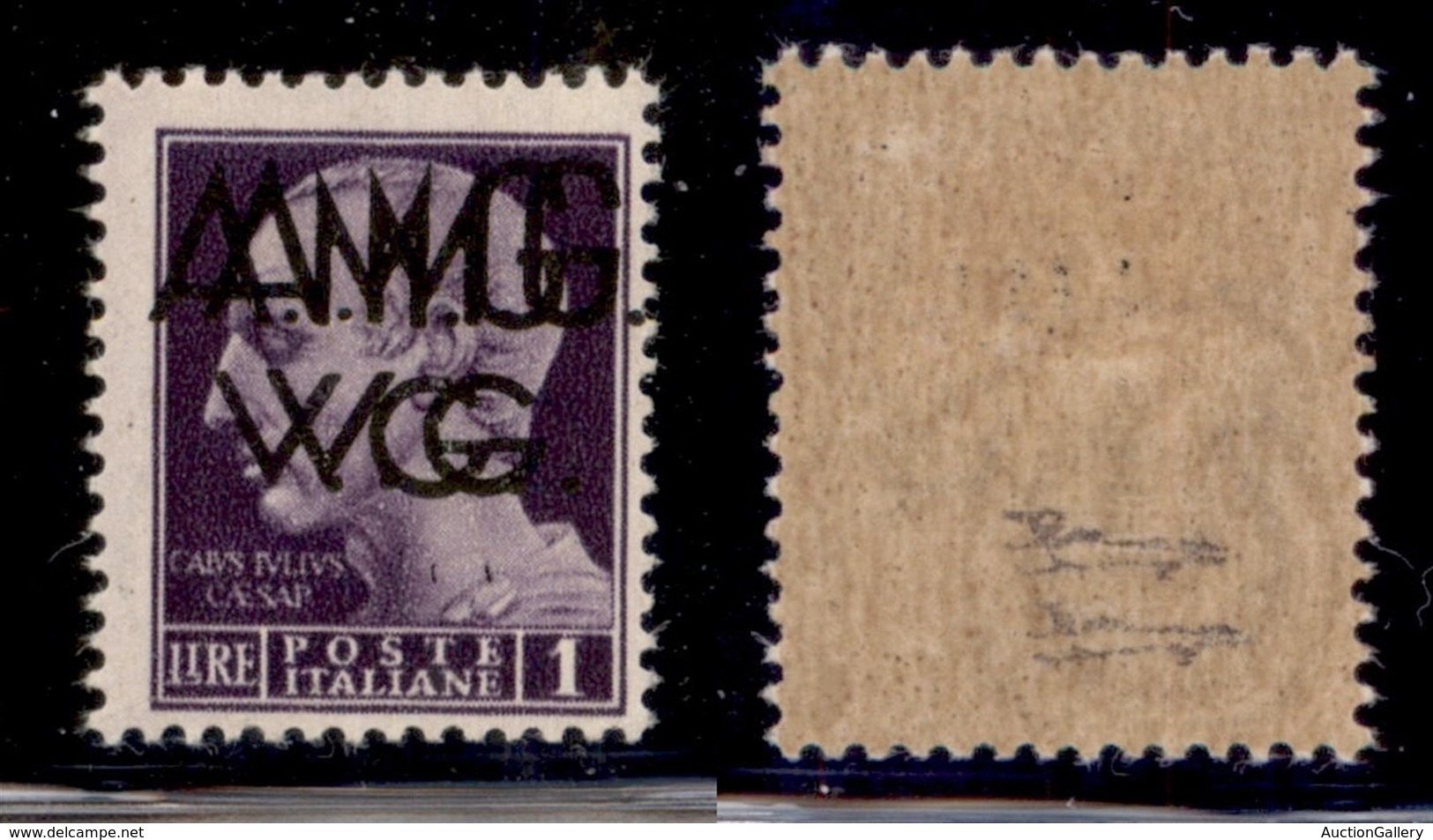 TRIESTE AMG VG - 1945 - 1 Lira (8e) Con Doppia Soprastampa - Gomma Originale - Altri & Non Classificati