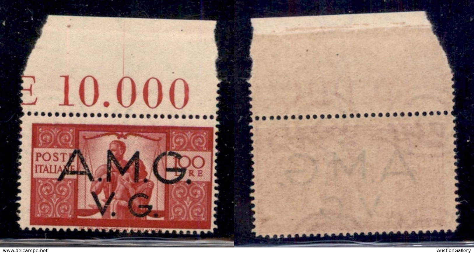 TRIESTE AMG VG - 1946 - 100 Lire (21) Bordo Foglio - Gomma Integra (40+) - Other & Unclassified