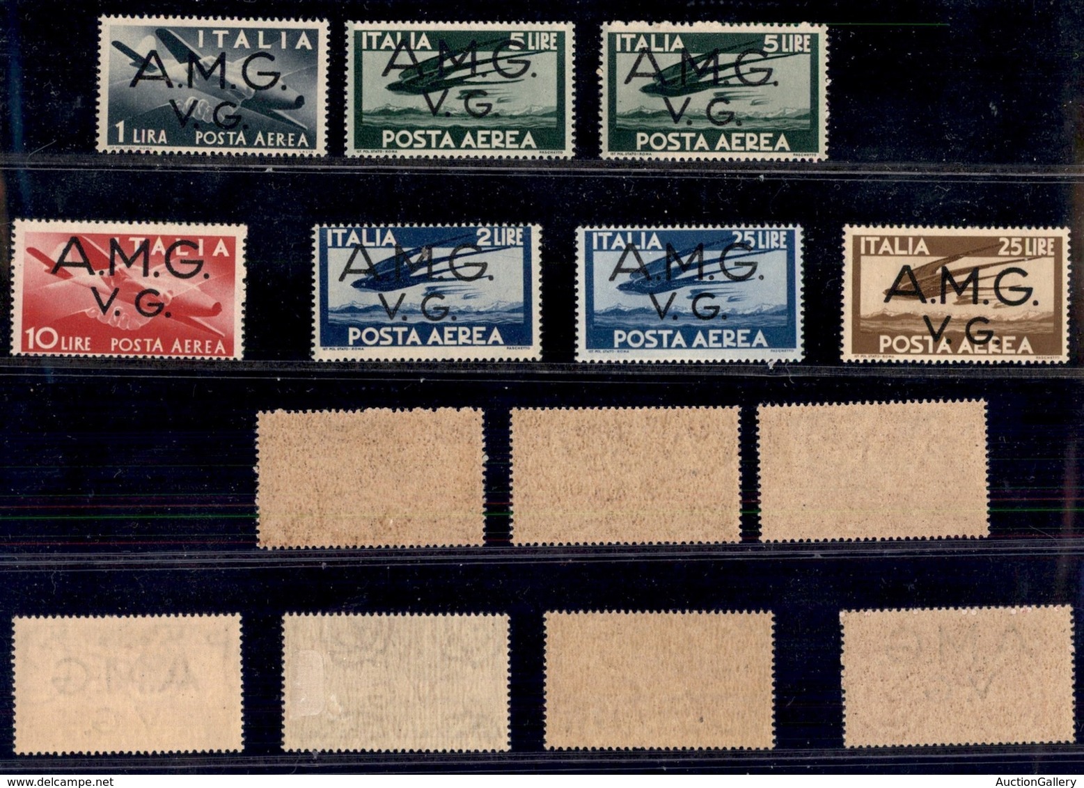 TRIESTE AMG VG - 1946/1947 - Democratica (2/8 - Aerea) - 7 Valori - Gomma Originale - Other & Unclassified