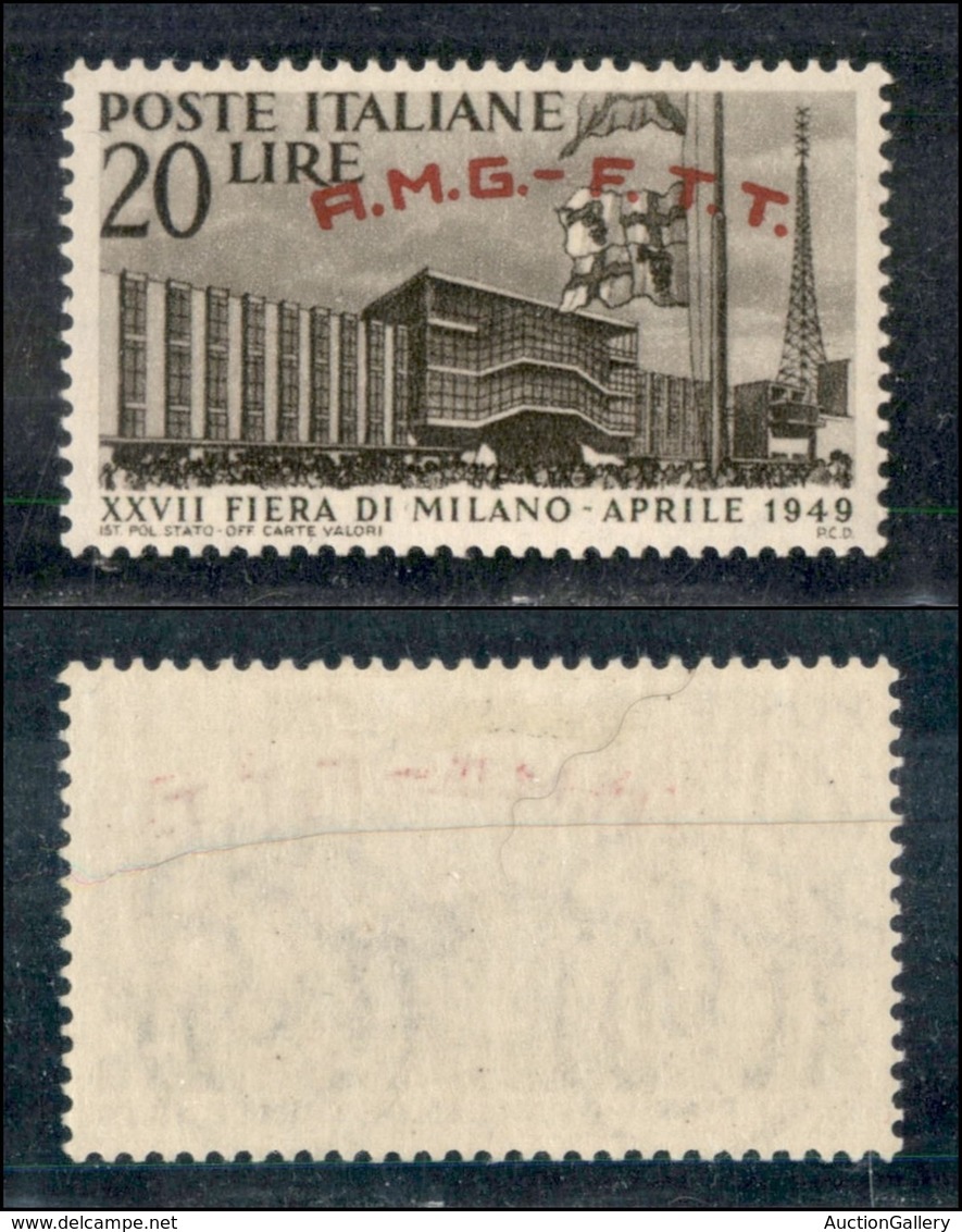 TRIESTE AMG FTT - 1949 - 20 Lire Fiera Di Milano (39) - Gomma Originale (10) - Altri & Non Classificati